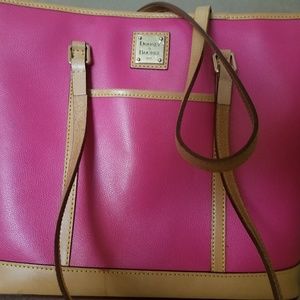 Dooney & Bourke XL Pink Tan Leather Tote